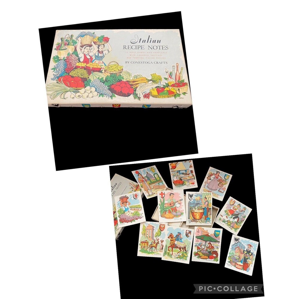 Vintge Italian Recipe Note Cards and Envelopes 11 Consestoga Crafts